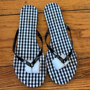 Fashion Nova Black and White Gingham Sandals
